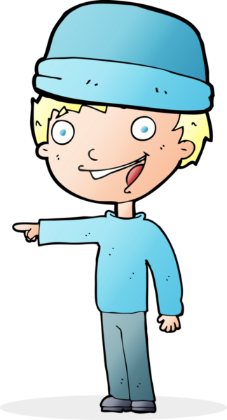 Bir insan tarafından çizilmiş kış şapkası takan çizgi film adamı.