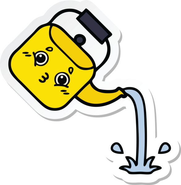 Bir insan tarafından çizilmiş tatlı bir karikatür çıkartması.