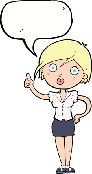 Bir insan tarafından çizilmiş konuşma baloncuğu fikri olan güzel bir kadın.