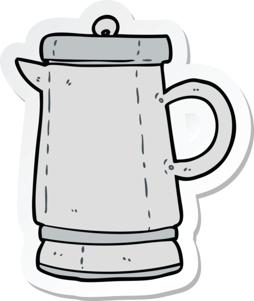 Bir insan tarafından çizilmiş eski bir çizgi film çıkartması.