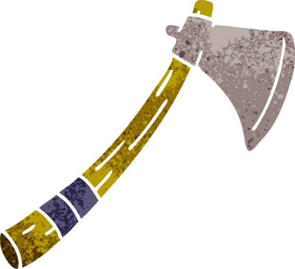 Bir insan tarafından çizilmiş eski bir bahçe baltası karalaması.