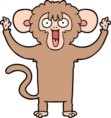 Bir insan tarafından çizilmiş bir karoton maymun.