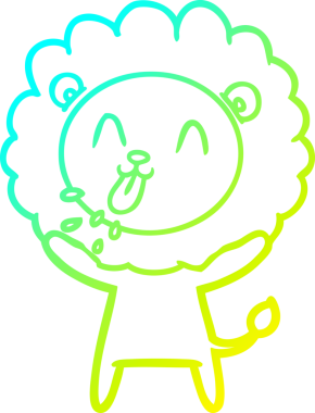 Bir insan tarafından çizilmiş mutlu çizgi film aslanı çizimi.