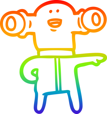 Gökkuşağı gradyan çizgisi, bir insan tarafından çizilmiş dost bir uzaylı çizgi filmi.