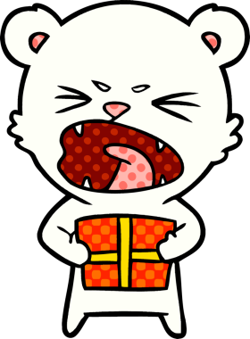 Bir insan tarafından çizilmiş kızgın kutup ayısı çizgi filmi.