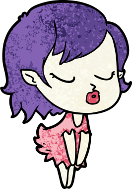 Bir insan tarafından çizilmiş şirin vampir kız çizgi filmi.