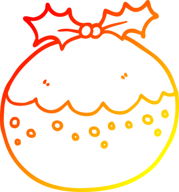 Bir insan tarafından çizilmiş bir çizgi filmin sıcak gradyan çizimi.