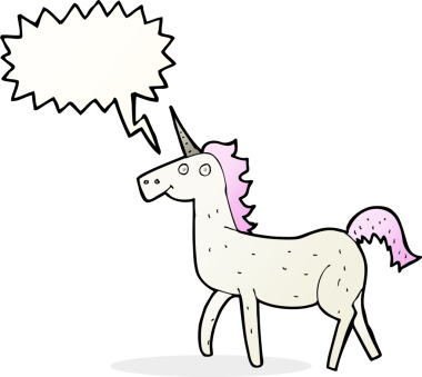 Bir insan tarafından çizilmiş tek boynuzlu at.