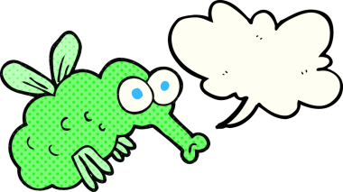 Bir insan tarafından çizilmiş serbest çizilmiş çizgi roman konuşma balonu sineği.