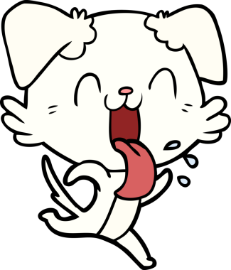 Bir insan tarafından çizilmiş nefes nefese bir köpek.