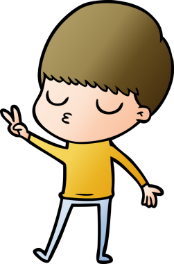 Bir insan tarafından çizilmiş sakin çocuk çizgi filmi.