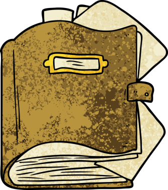 Bir insan tarafından çizilmiş eski bir çizgi roman.