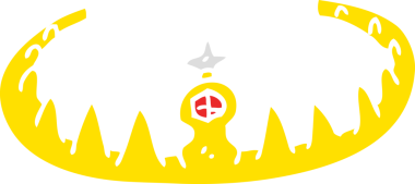 Bir insan tarafından çizilmiş bir tacın düz renk çizimi