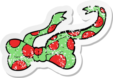 Bir insan tarafından çizilmiş karikatür papyonunun gerilmiş yapıştırması.