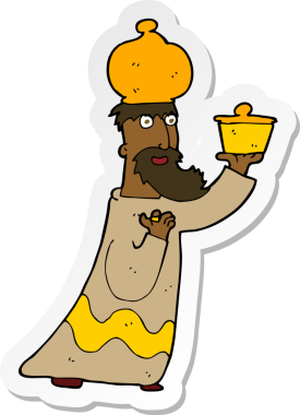 Bir insan tarafından çizilen üç bilge adamdan birinin çıkartması.