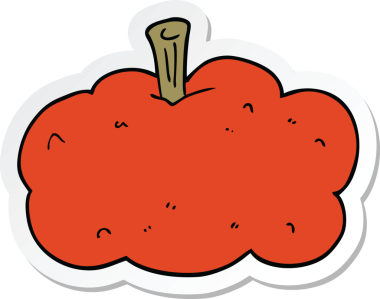 Bir insan tarafından çizilmiş bir balkabağı çıkartması.