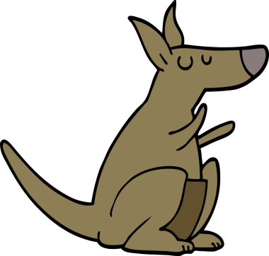 bir insan tarafından çizilmiş bir kanguru.