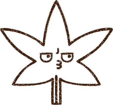 Bir insan tarafından çizilmiş Kenevir Yaprağı Kömür Çizimi