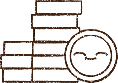 Bir insan tarafından çizilmiş bozuk para yığını Kömür Çizimi