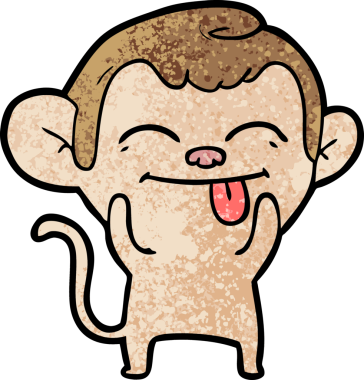 Bir insan tarafından çizilmiş komik çizgi maymun.