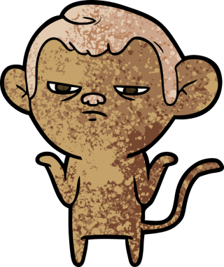 Bir insan tarafından çizilmiş çizgi maymun.