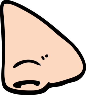 Bir insan tarafından çizilmiş el çizimi karikatür burun.