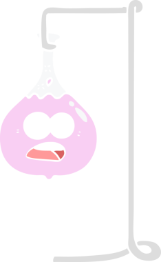 bir insan tarafından çizilmiş düz renkli karikatür bilim deneyi