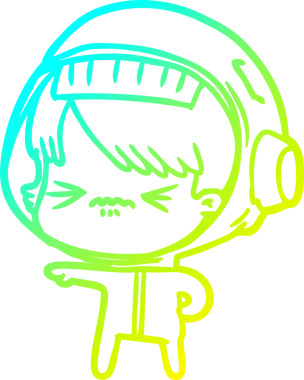 Bir insan tarafından çizilmiş kızgın bir uzay kızı çizimi.