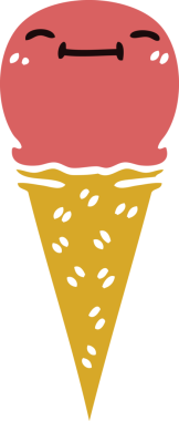 Bir insan tarafından çizilmiş garip bir çizgi film mutlu dondurma.