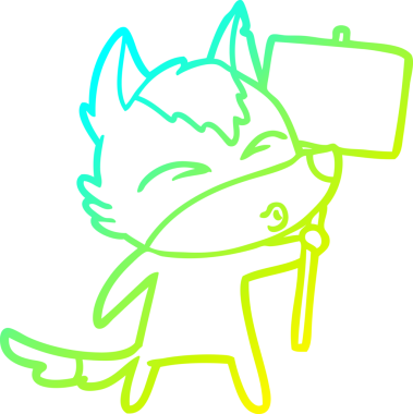 Bir insan tarafından çizilmiş protestolu bir kurt çizgi çizimi.