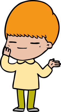 Bir insan tarafından çizilmiş kendini beğenmiş bir çocuk.