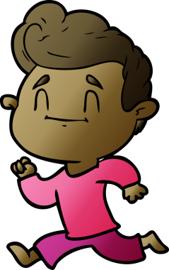 Bir insan tarafından çizilen mutlu çizgi film adamı