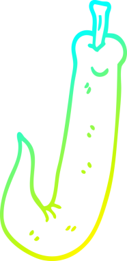 Bir insan tarafından çizilmiş kırmızı biber çizgi filminin soğuk gradyan çizimi