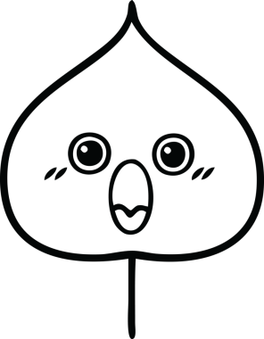 Bir insan tarafından çizilmiş dışavurumsal yaprağın çizgi çizimi