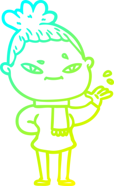 Bir insan tarafından çizilmiş bir karikatür kadın çizimi.