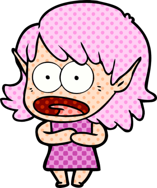 Bir insan tarafından çizilen elf kızı şok etti.