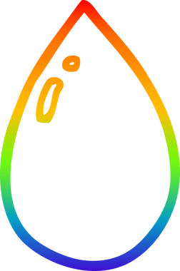 Bir insan tarafından çizilmiş bir karikatür su damlasının gradyan çizimi