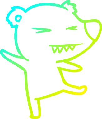 Dans eden bir kutup ayısının insan tarafından çizilmiş soğuk çizgi çizgisi.