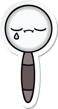 Bir insan tarafından çizilmiş şirin bir çizgi film büyütecinin çıkartması.