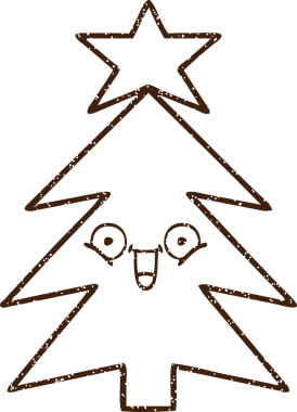Bir insan tarafından çizilmiş Noel Ağacı Kömürü