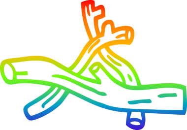 gökkuşağı gradyan çizgi çizimi bir insan tarafından çizilmiş dal yığını