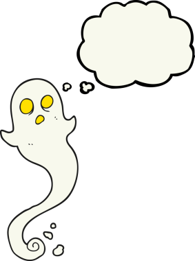 Serbest çizim düşünce baloncuğu cadılar bayramı hayaleti bir insan tarafından çizildi