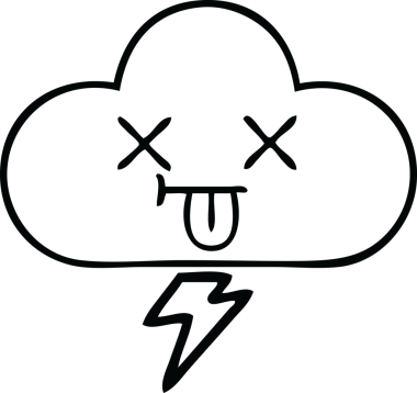 Bir insan tarafından çizilmiş bir fırtına bulutu çizimi