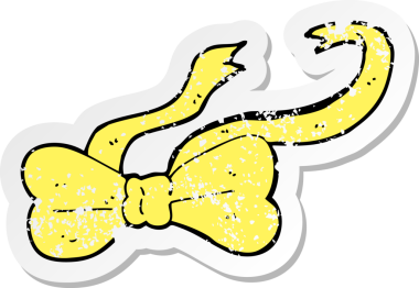 Bir insan tarafından çizilmiş karikatür papyonunun gerilmiş yapıştırması.