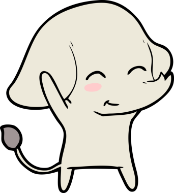 Bir insan tarafından çizilmiş şirin bir fil.