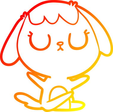 Bir insan tarafından çizilmiş sevimli bir köpeğin sıcak çizgi çizgisi.