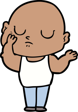 bir insan tarafından çizilmiş kel bir adam.