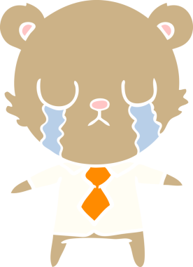 Bir insan tarafından çizilmiş düz renkli çizgi film ayısı.