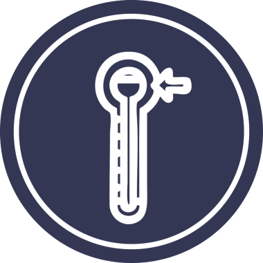 Bir insan tarafından çizilmiş yüksek sıcaklıklı dairesel simge