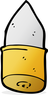 Bir insan tarafından çizilmiş çizgi film mermisi.